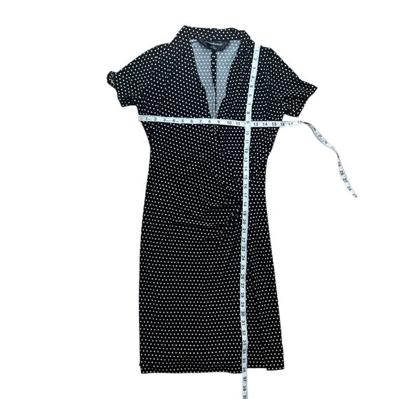 Norma Kamali Polka Dot Faux Wrap Dress Size Small - Picture 3 of 9